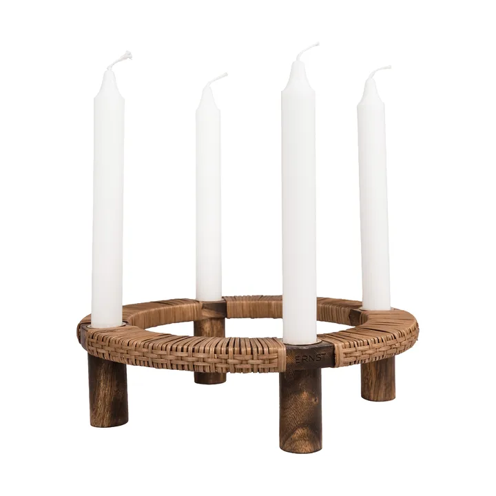 Ernst round candle holder, 4 candles - Dark wood - ERNST