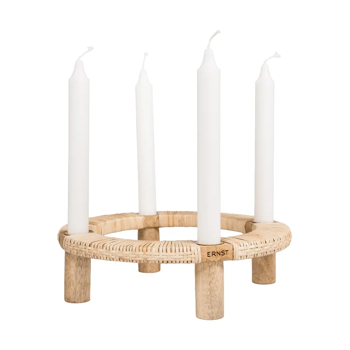 Ernst round candle holder, 4 candles - Light wood - ERNST