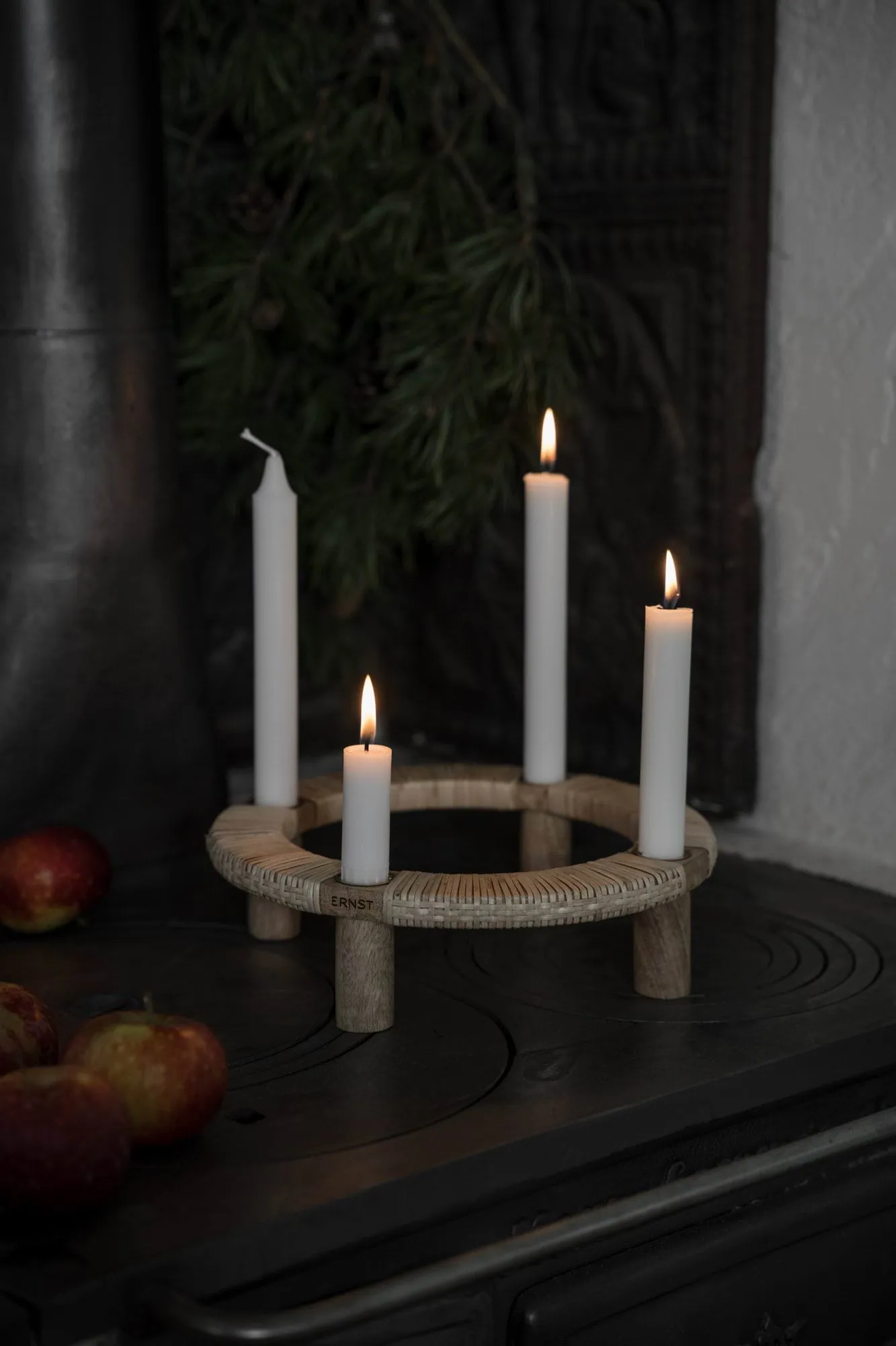 Ernst round candle holder, 4 candles, Light wood ERNST