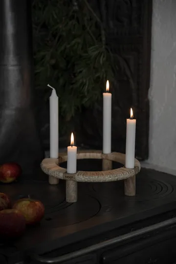 Ernst round candle holder, 4 candles - Light wood - ERNST