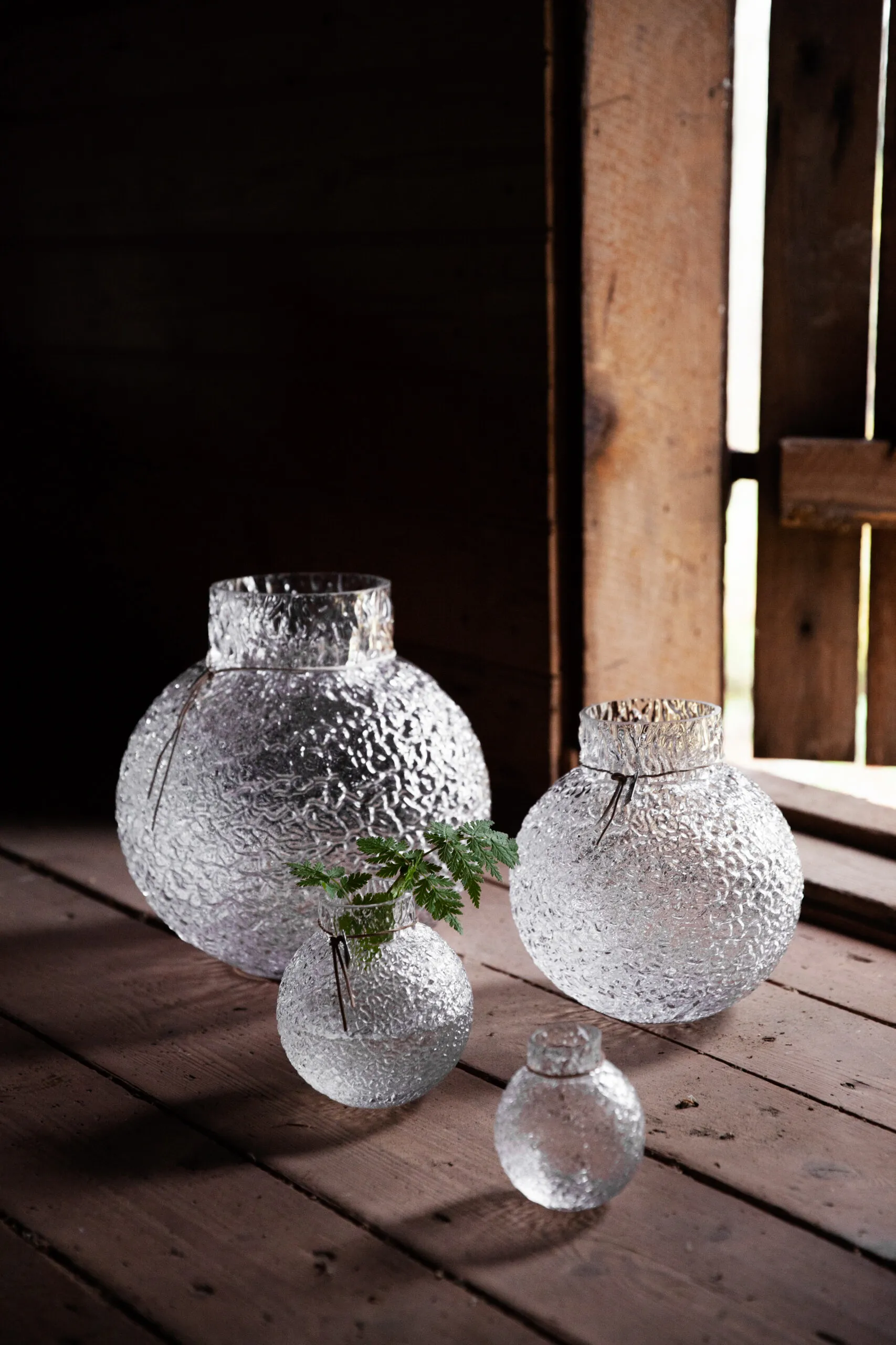 Ernst structure glass vase clear, Ø21x22 cm ERNST