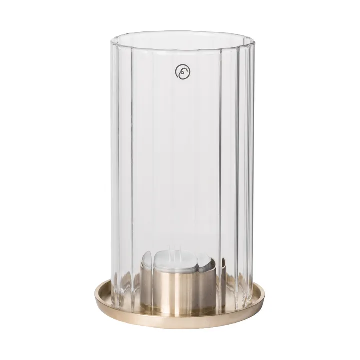 Ernst tealight holder - Brass-glass, Ø9x15 cm - ERNST