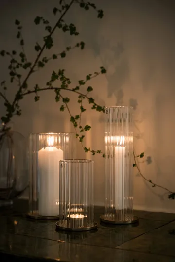 Ernst tealight holder - Brass-glass, Ø9x15 cm - ERNST