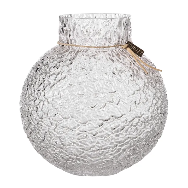 Ernst textured glass vase clear - Ø21x22 cm - ERNST