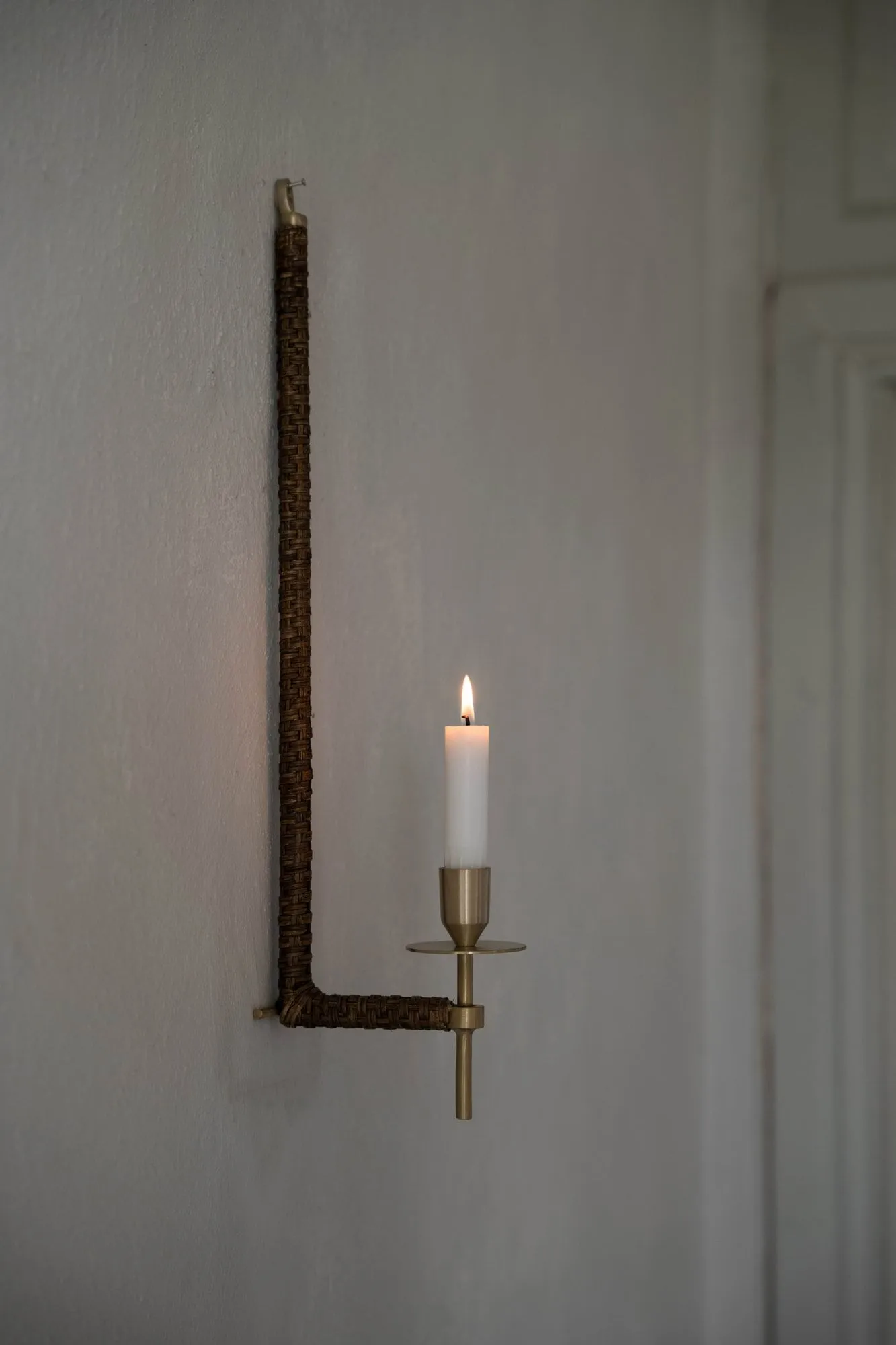 Ernst wall candle holder woven, Brass, 47 cm ERNST