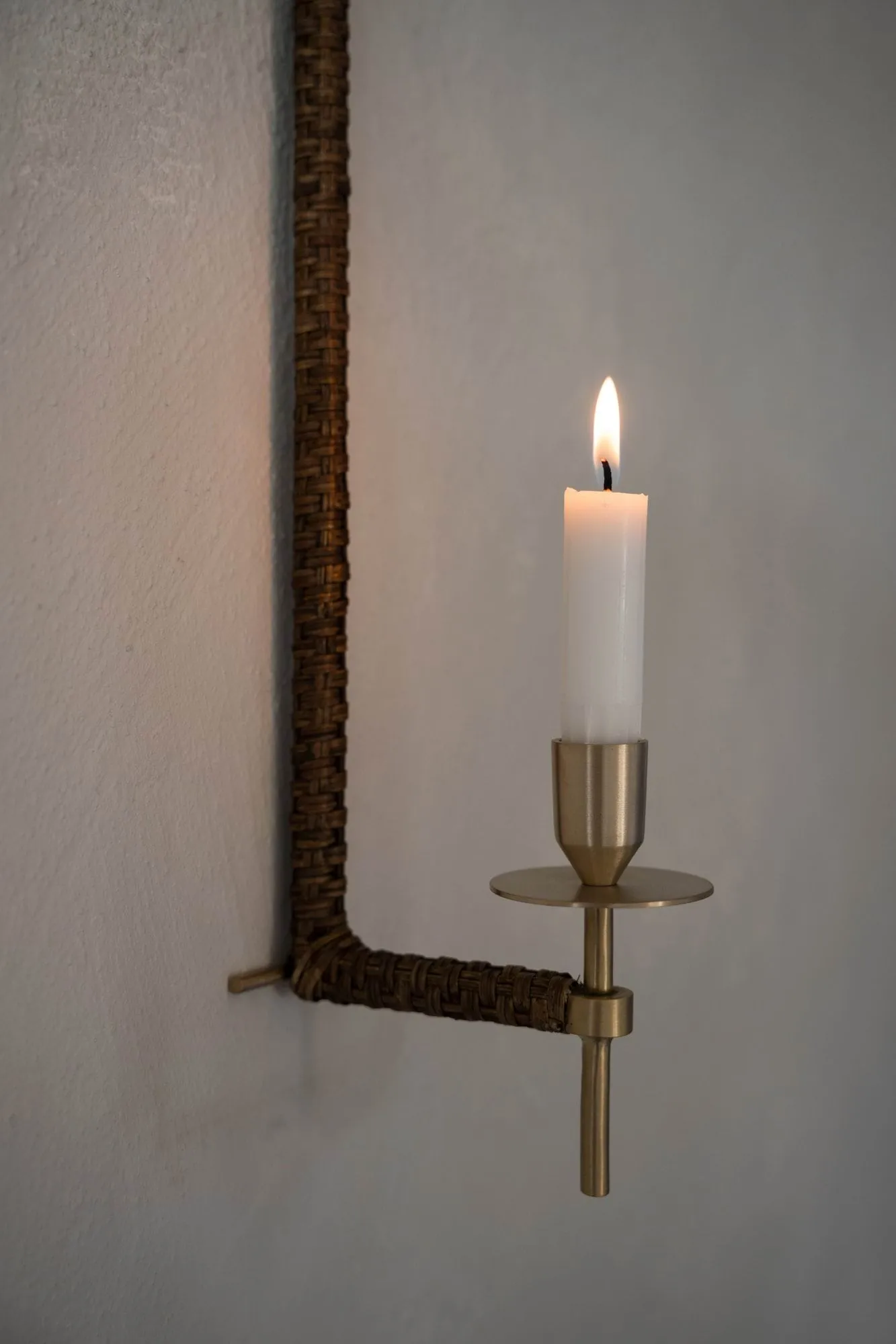 Ernst wall candle holder woven, Brass, 47 cm ERNST
