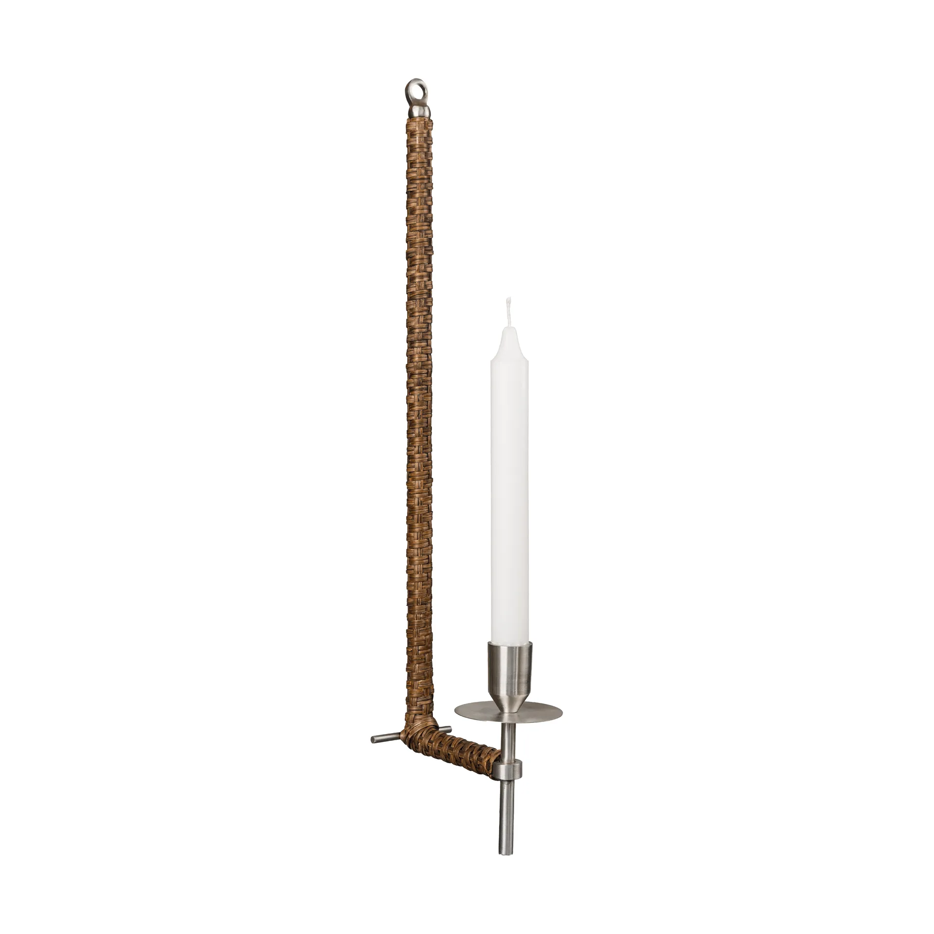 Ernst wall candle holder woven, Brushed steel, 47 cm ERNST