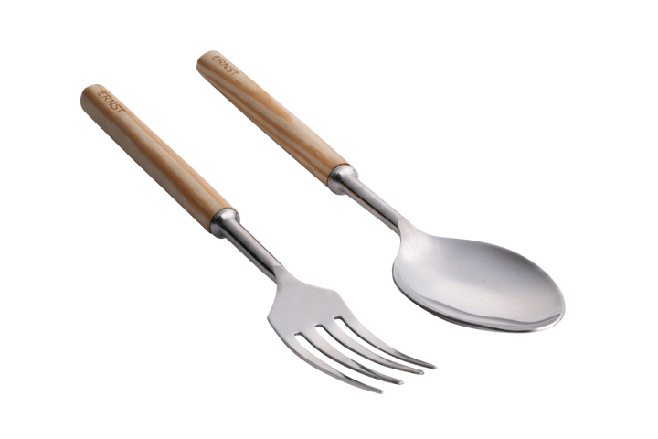 Salad serving utensils wood - 28x6 cm - ERNST