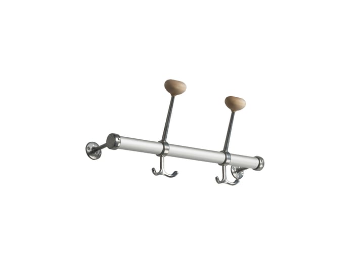 Gustav Hat Hook Rack 40 cm 2 hooks - Aluminum-white - Essem Design