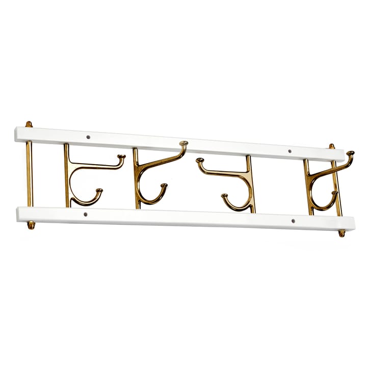 Maxi 4 Dekorativ hook rail - white-brass - Essem Design