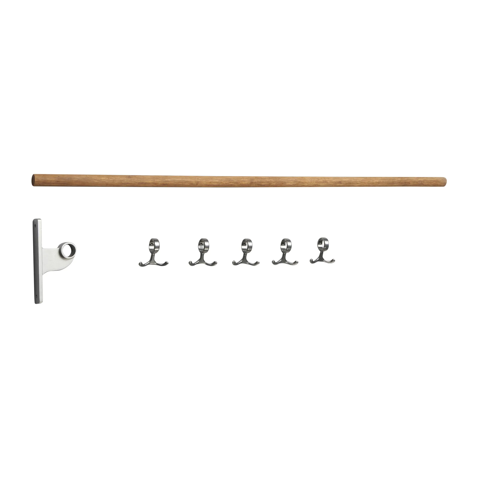 Nostalgi inbuilt hook strip, Bamboo-aluminium Essem Design