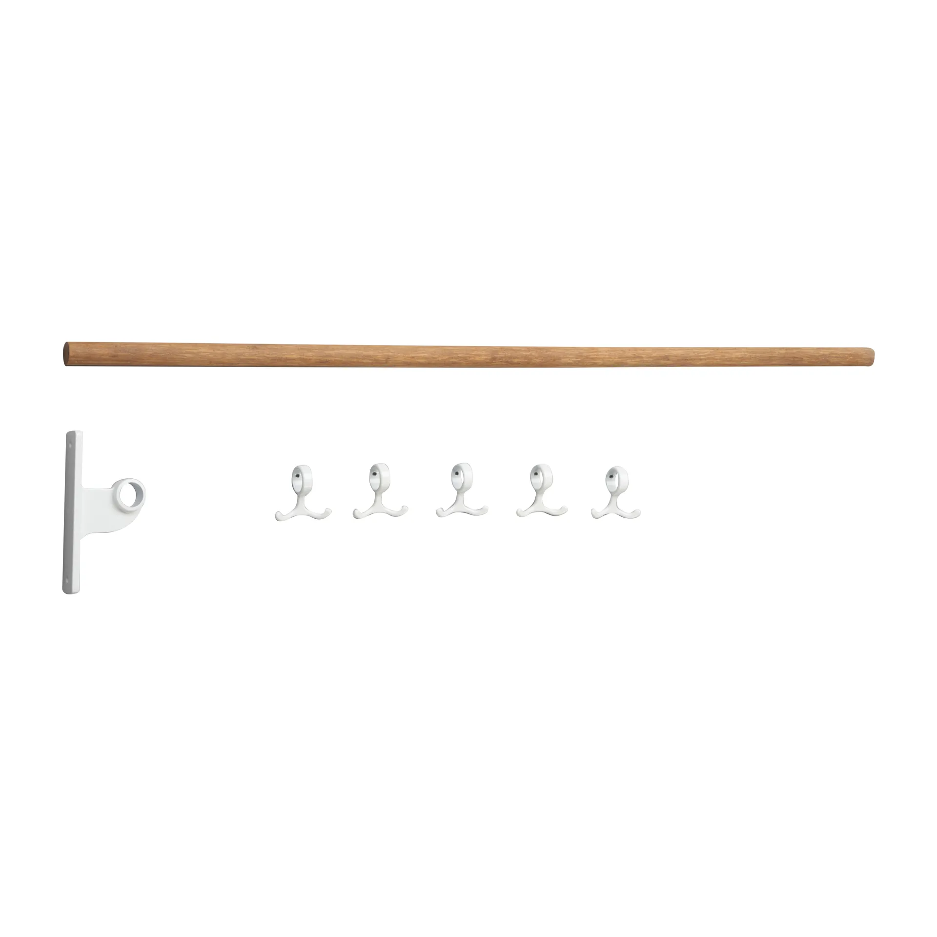 Nostalgi inbuilt hook strip, Bamboo-white Essem Design