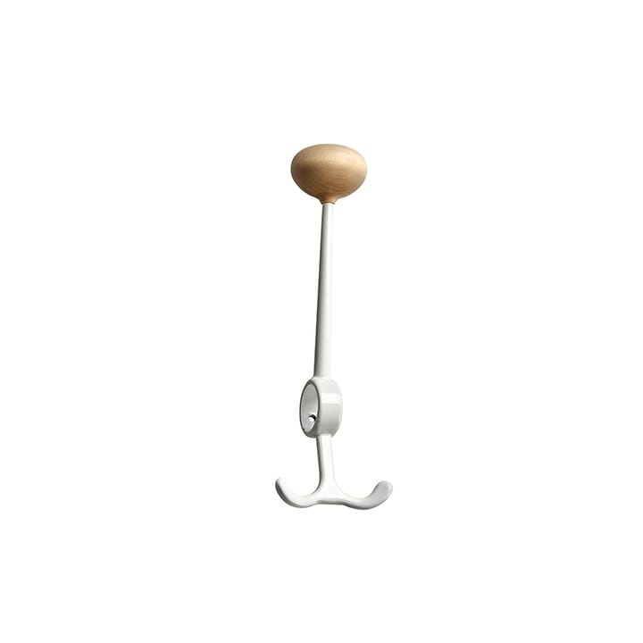 Oskar hook, White, birch knob Essem Design