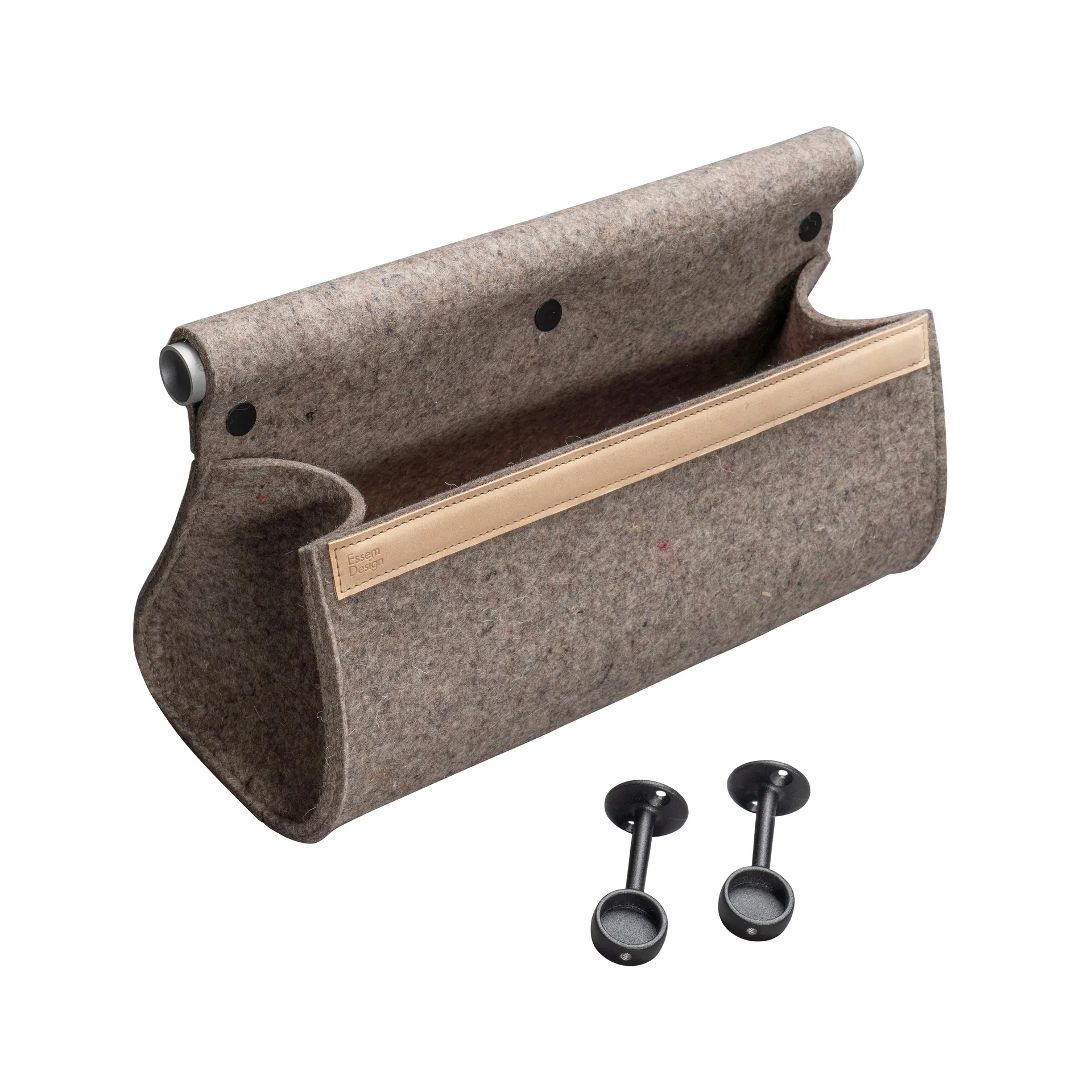 Ulrika wall storage, natural wool-black Essem Design