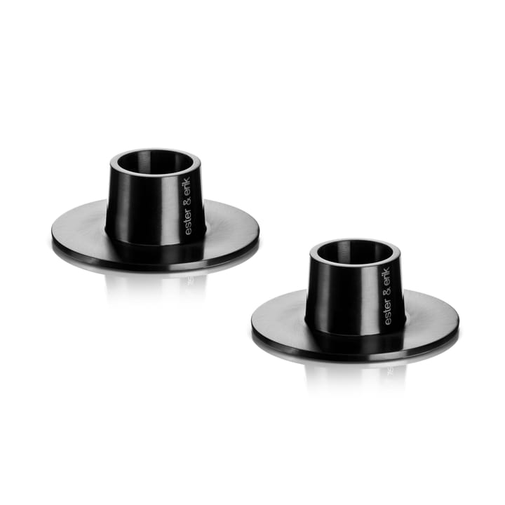 ester & erik candle sticks matte 2-pack, black ester & erik