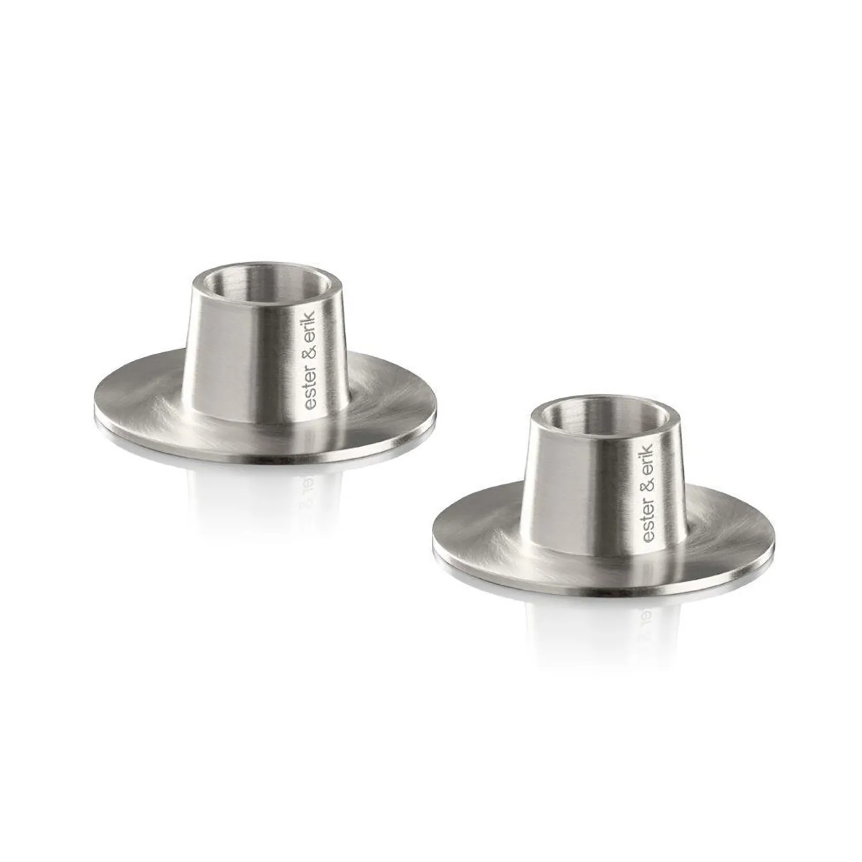 ester & erik candle sticks matte 2-pack, Matte silver ester & erik