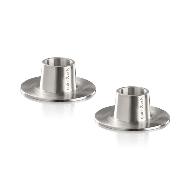 ester & erik candle sticks matte 2-pack, Matte silver ester & erik