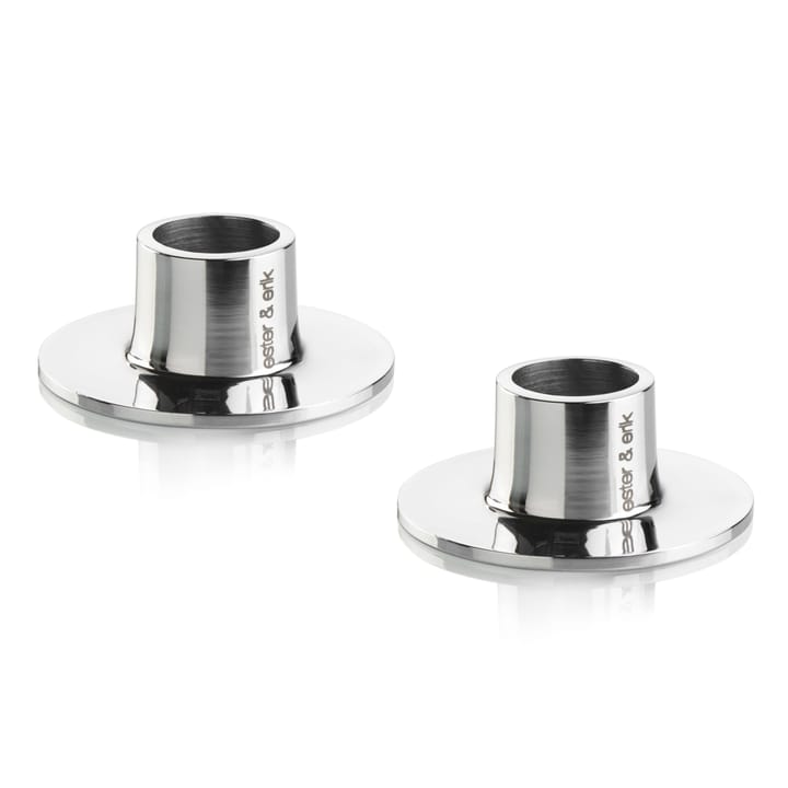 ester & erik candle sticks smooth 2-pack - Stainless steel - Ester & erik