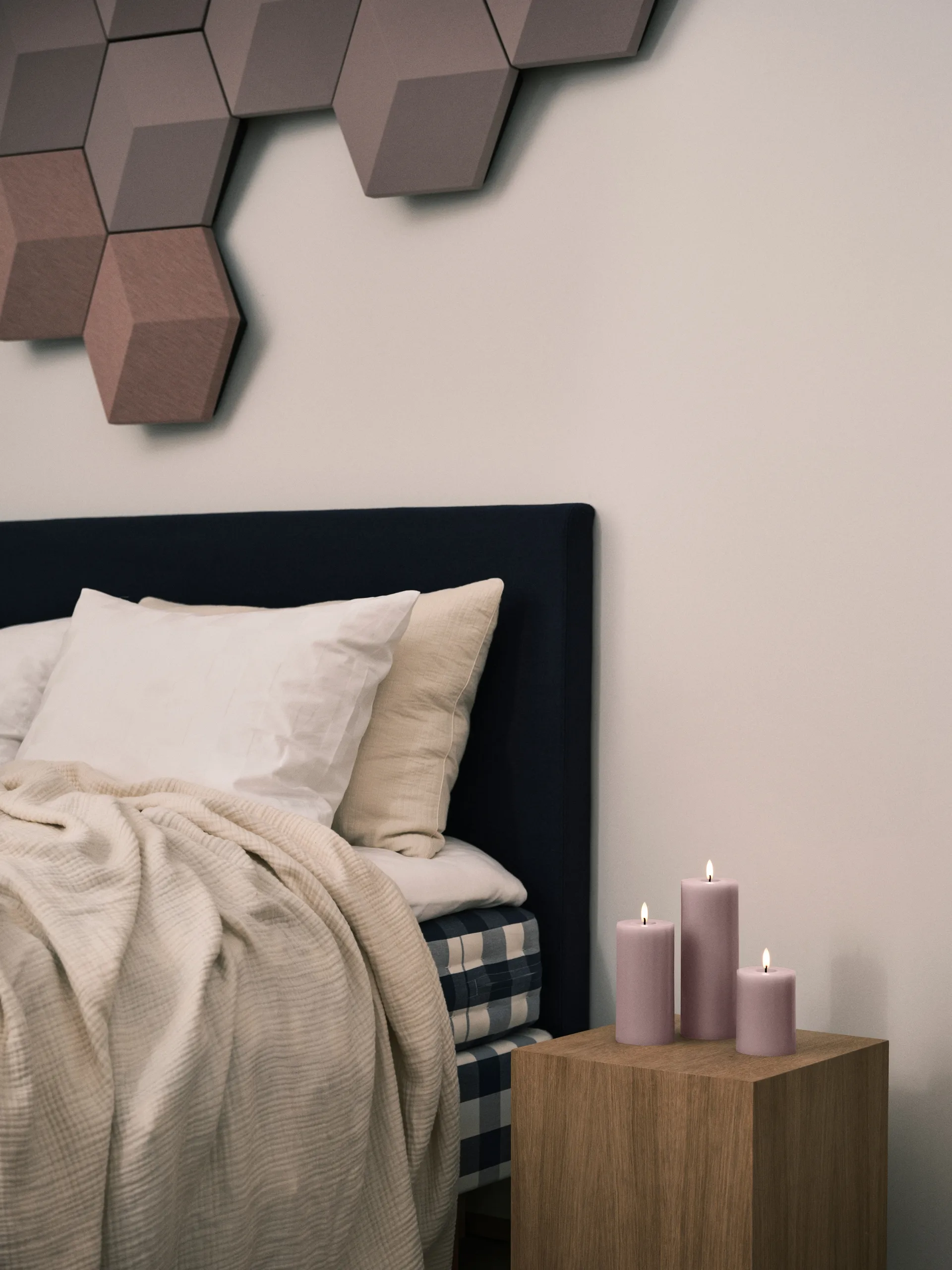 ester & erik pillar candle LED, 52 Soft Rose, 10 cm ester & erik