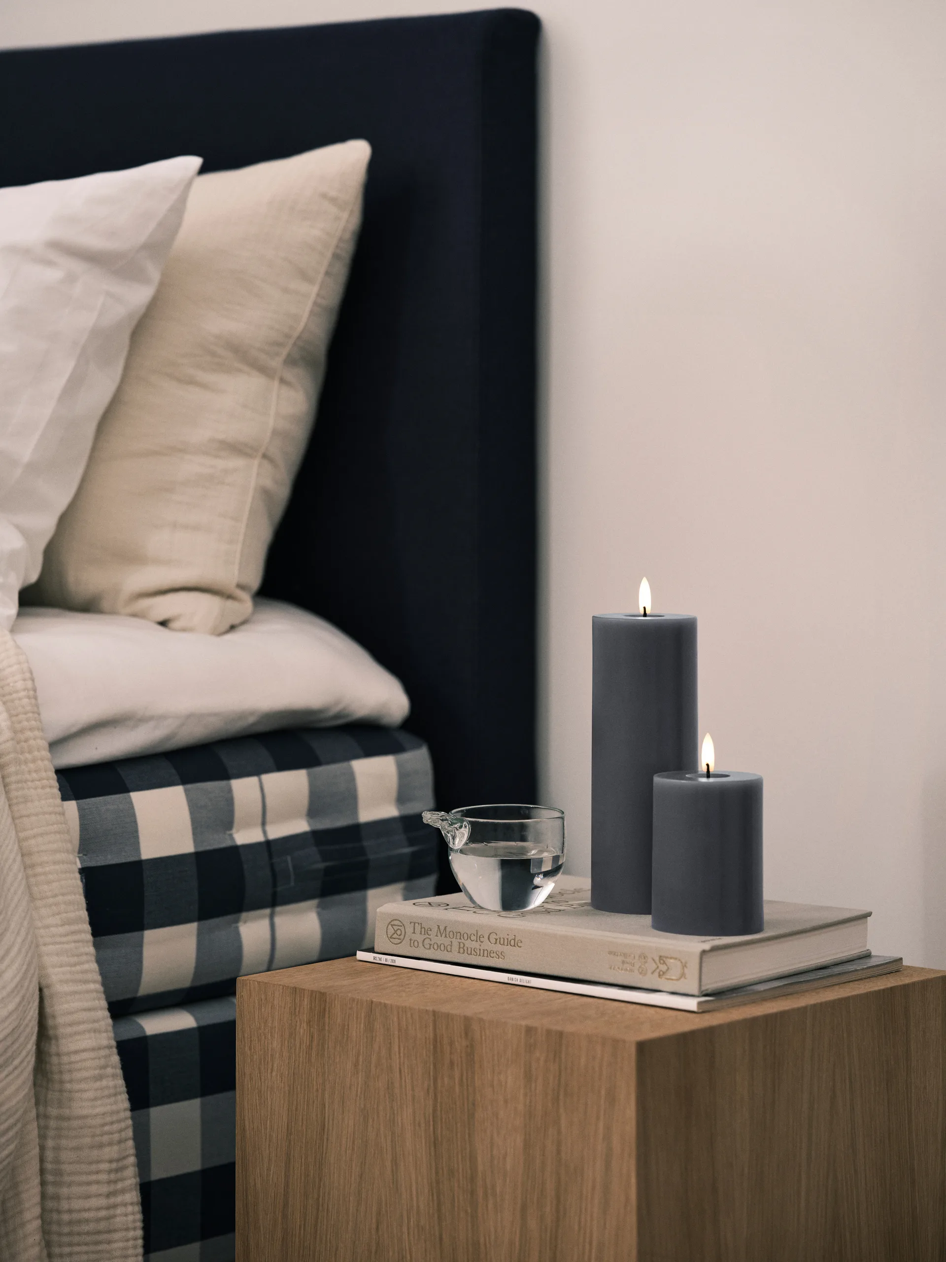 ester & erik pillar candle LED, 74 Dark Slate, 20 cm ester & erik