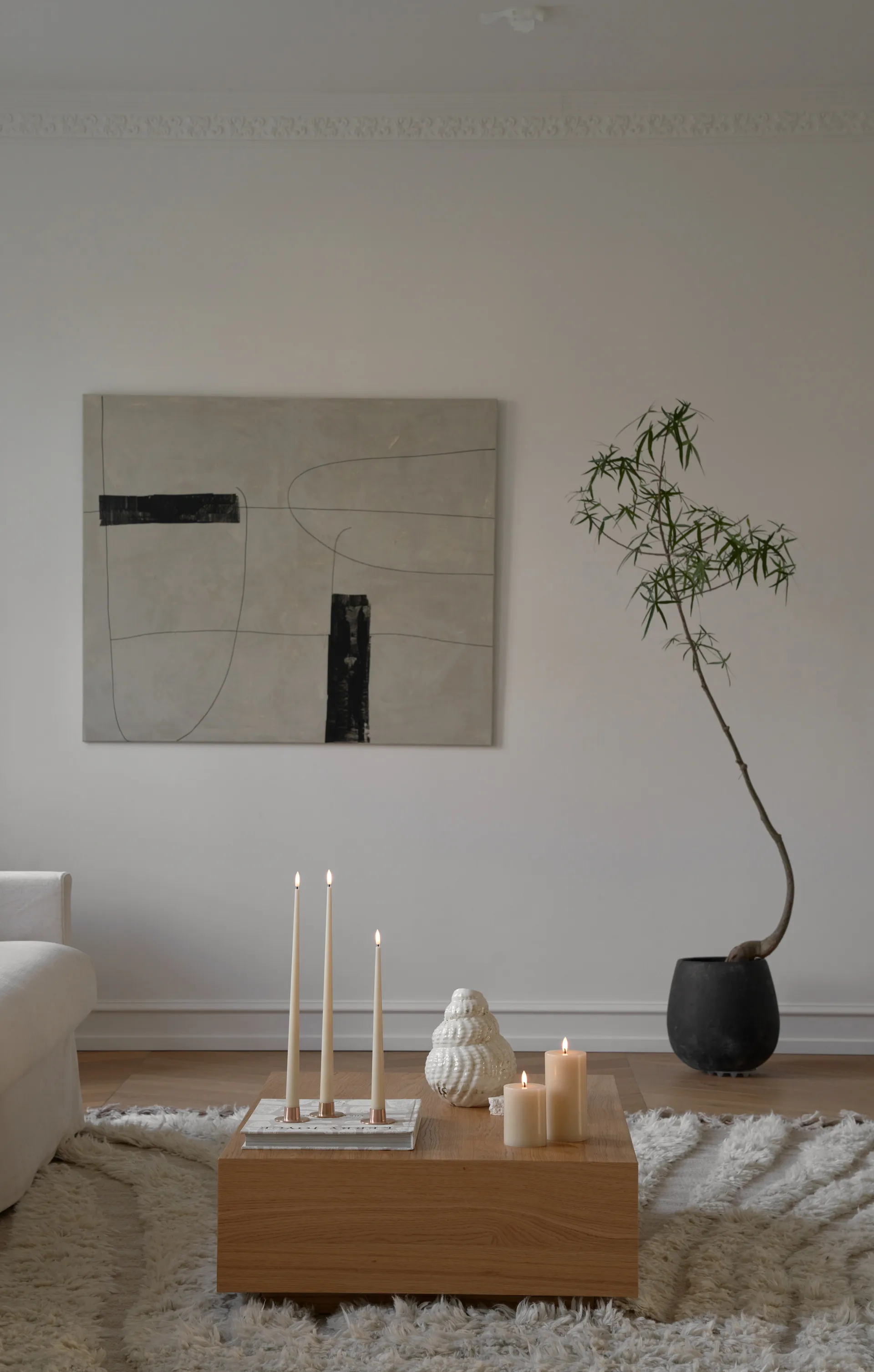 ester & erik taper candle LED 2-pack, 14 Pale ginger, 40 cm ester & erik