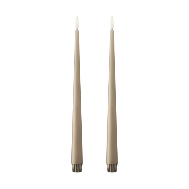 ester & erik taper candle LED 2-pack - 18 Nougat note , 30 cm - Ester & erik
