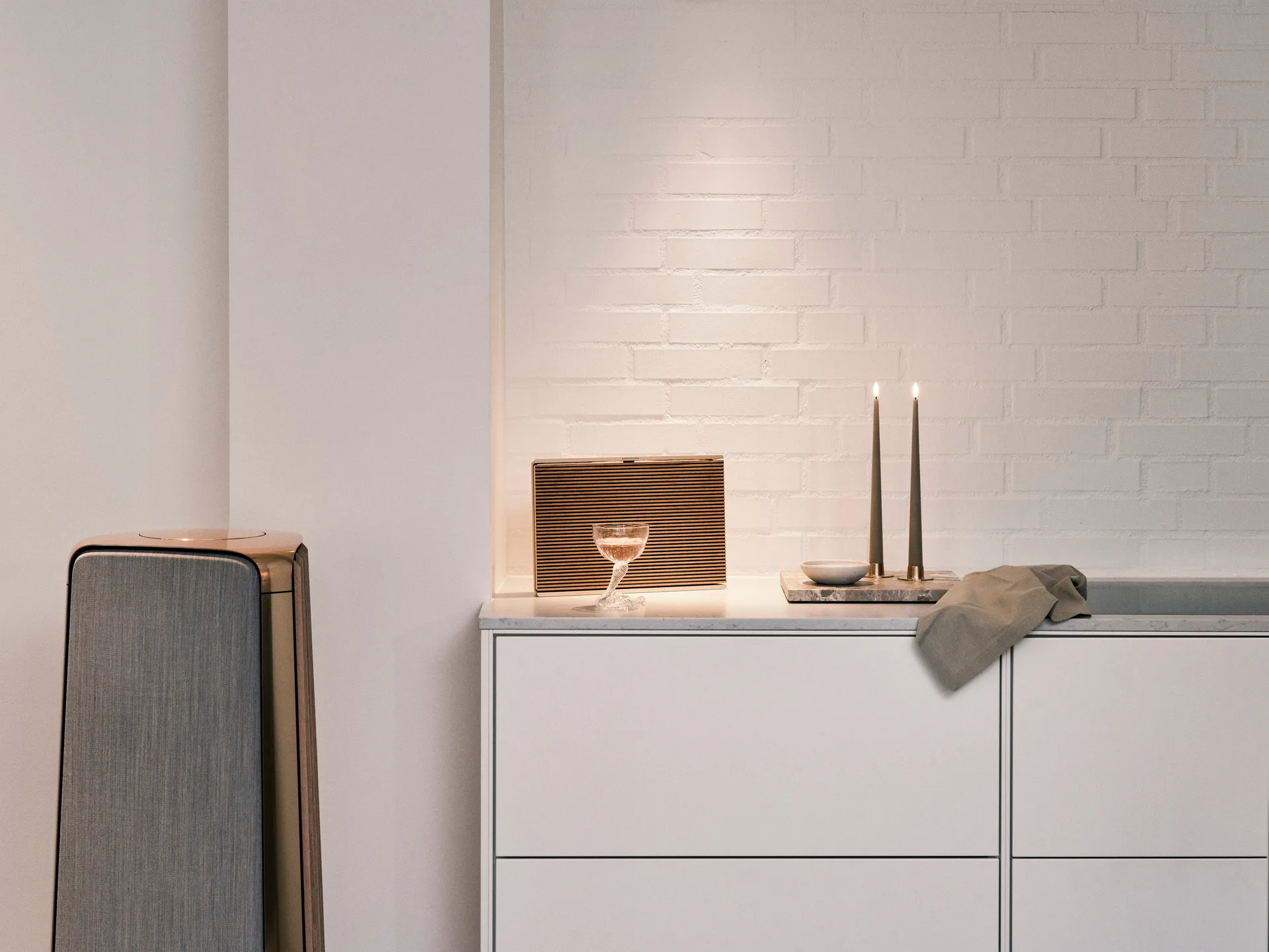 ester & erik taper candle LED 2-pack, 18 Nougat note , 30 cm ester & erik