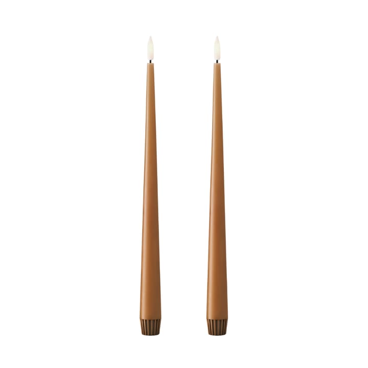 ester & erik taper candle LED 2-pack - 23 Raw Toffee , 30 cm - Ester & erik