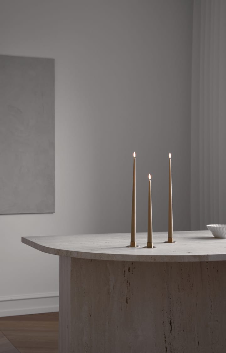 ester & erik taper candle LED 2-pack, 27 Almond butter , 30 cm ester & erik
