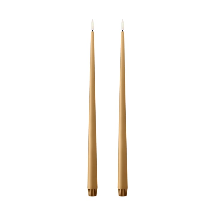 ester & erik taper candle LED 2-pack - 27 Almond butter, 40 cm - Ester & erik