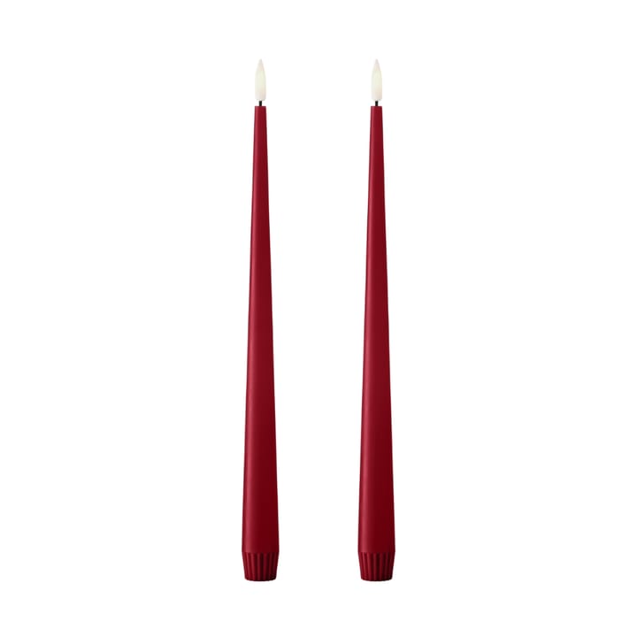 ester & erik taper candle LED 2-pack - 36 Winter Berry , 30 cm - Ester & erik