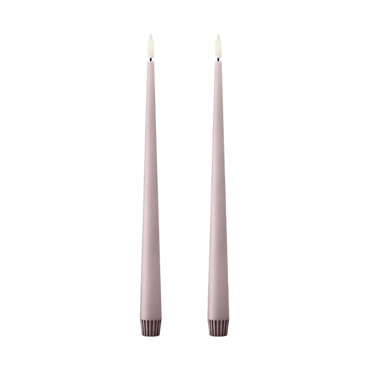 ester & erik taper candle LED 2-pack - 52 Soft Rose , 30 cm - Ester & erik