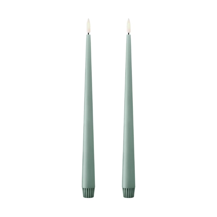 ester & erik taper candle LED 2-pack - 67 Jade stone , 30 cm - Ester & erik