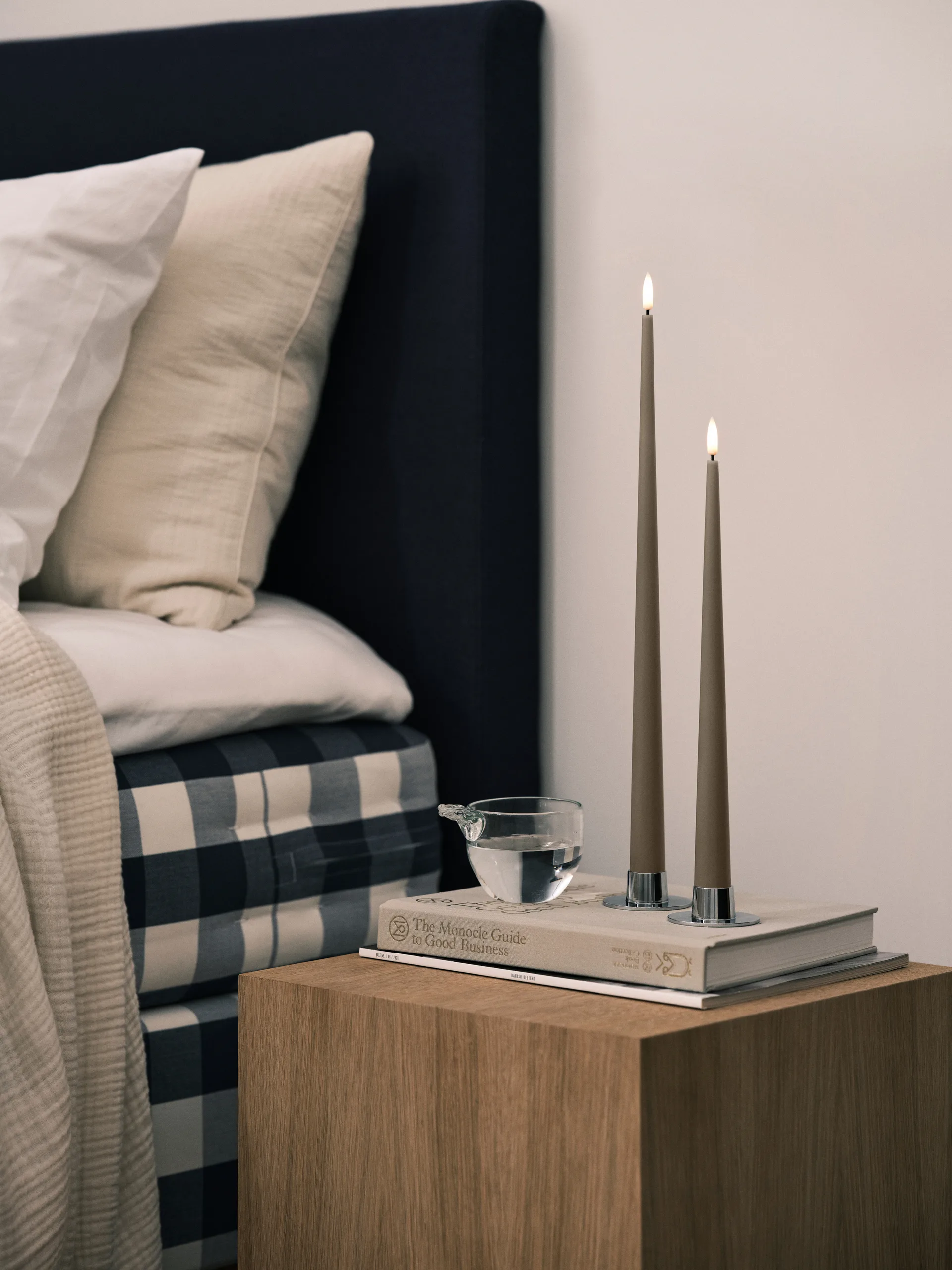 ester & erik taper candle LED 2-pack, 77 Caviar , 30 cm ester & erik