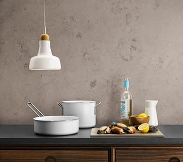 Eva Trio White Line Slip-Let ceramic pot - 7 L - Eva Solo