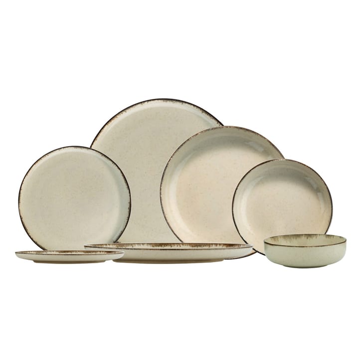 Evora porcelain set rounded edge 24 pieces - Cinnamon - Evora