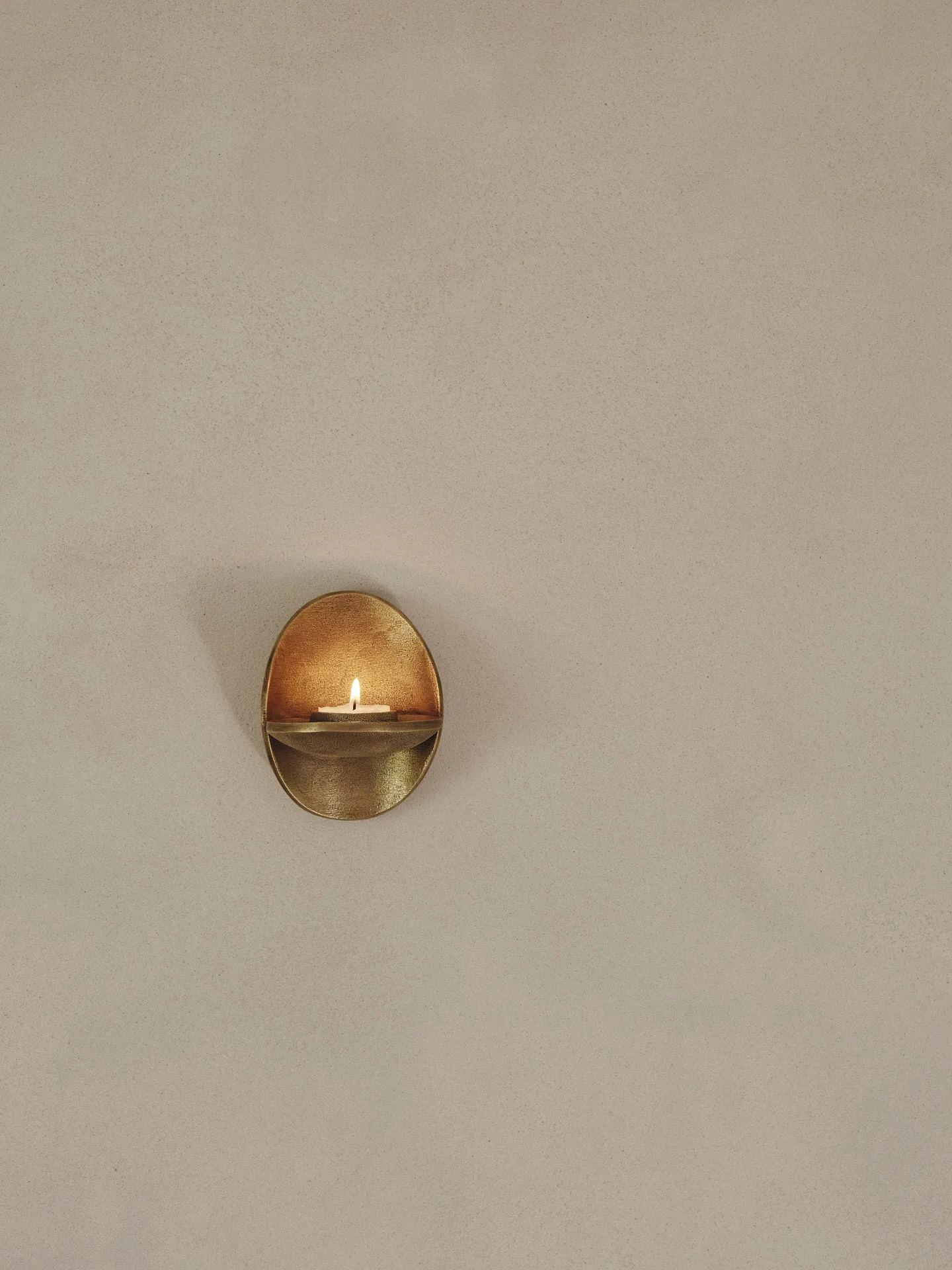 Agapé tealight holder wall, Brass finish Ferm Living