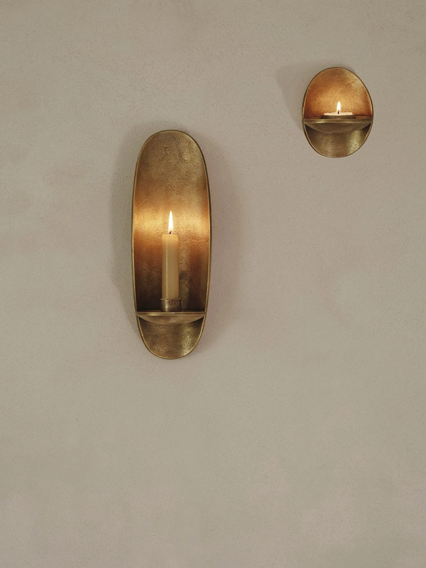 Agapé tealight holder wall, Brass finish Ferm Living