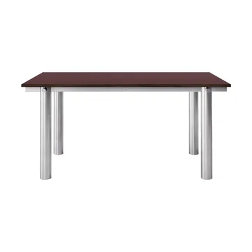 Atura dining table - Brushed stainless steel-burgundy, 90x160 cm - Ferm Living