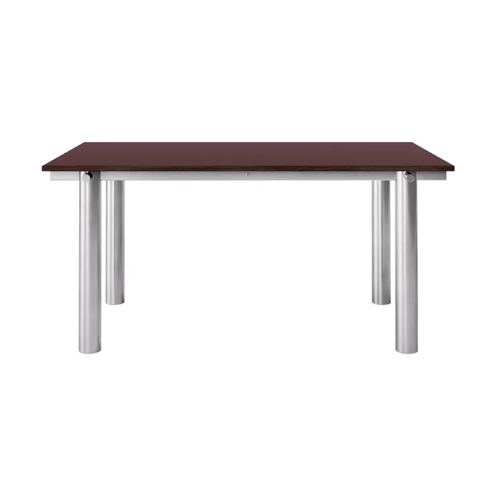 Atura dining table - Brushed stainless steel-burgundy, 90x160 cm - Ferm Living