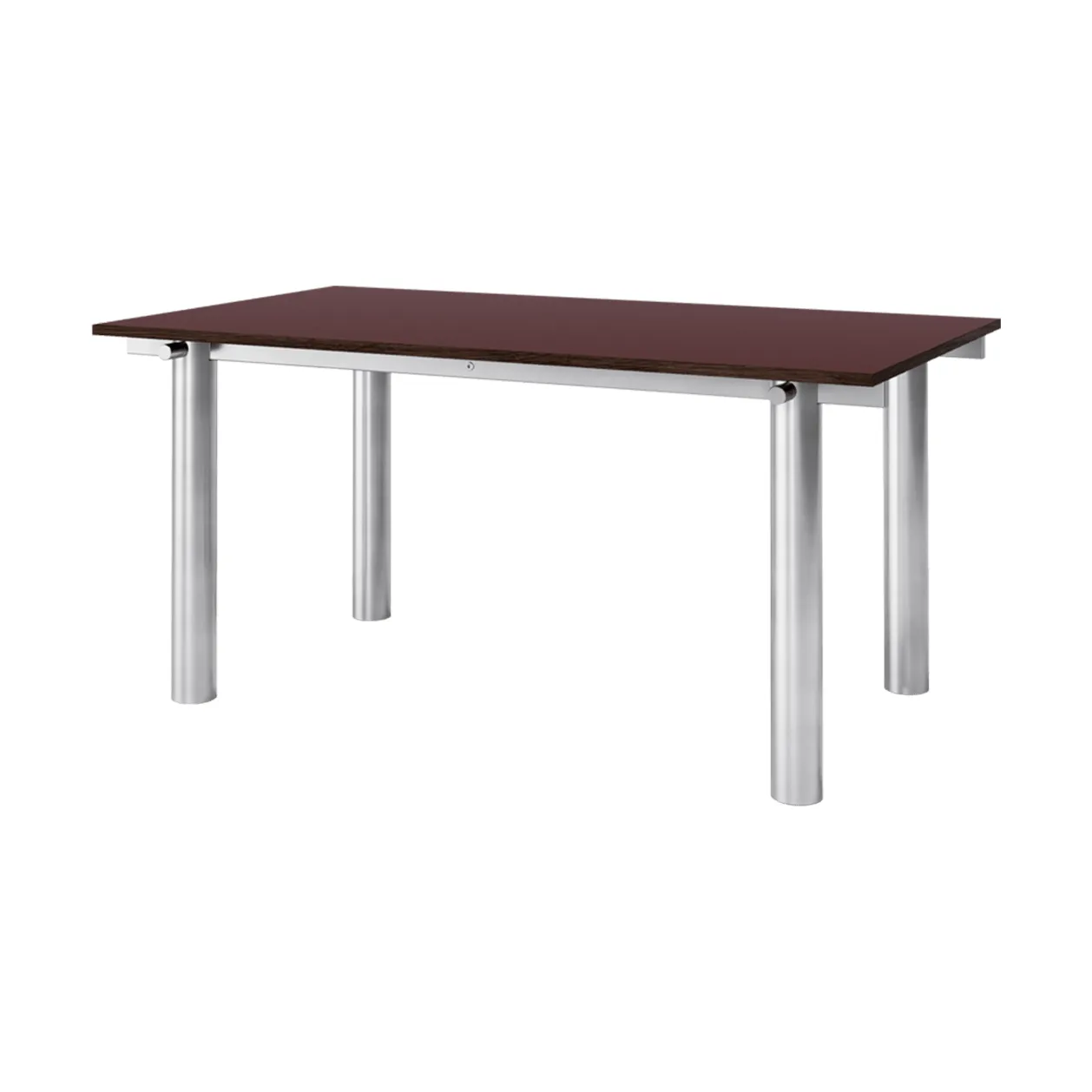 Atura dining table, Brushed stainless steel-burgundy, 90x160 cm Ferm Living