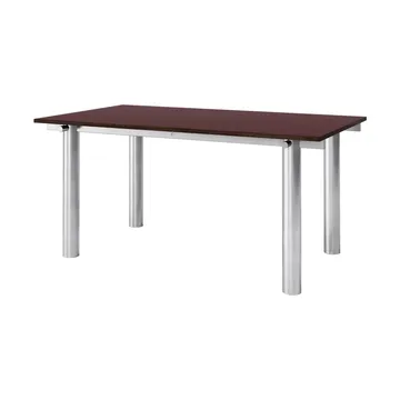 Atura dining table - Brushed stainless steel-burgundy, 90x160 cm - Ferm Living