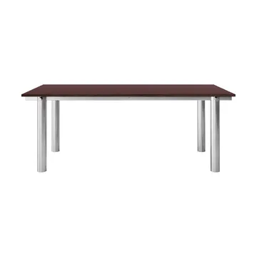 Atura dining table - Brushed stainless steel-burgundy, 90x200 cm - Ferm Living