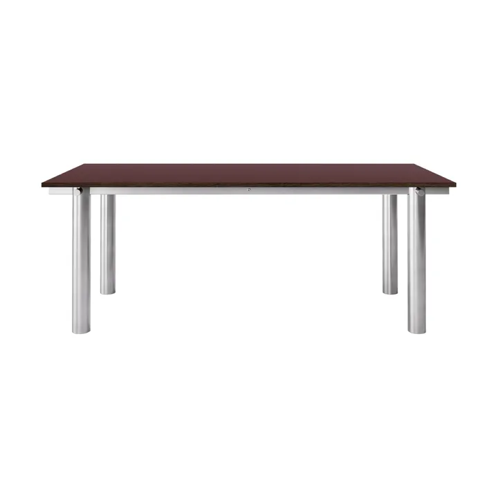 Atura dining table - Brushed stainless steel-burgundy, 90x200 cm - Ferm Living