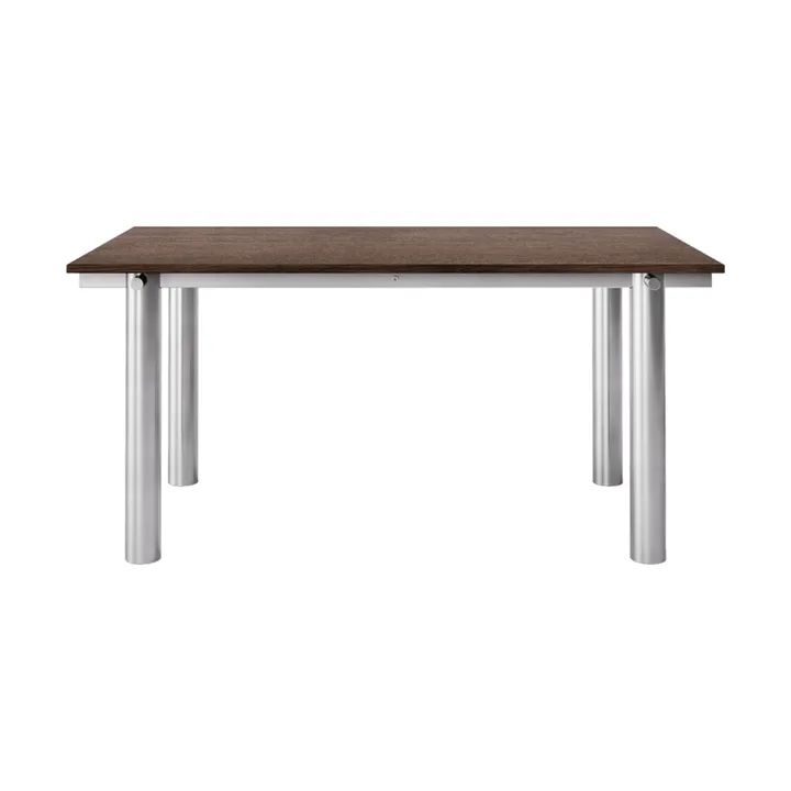 Atura dining table - Brushed stainless steel-dark stained oak, 90x160 cm - Ferm Living