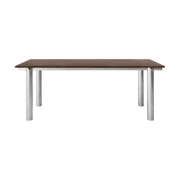 Atura dining table - Brushed stainless steel-dark stained oak, 90x200 cm - Ferm Living