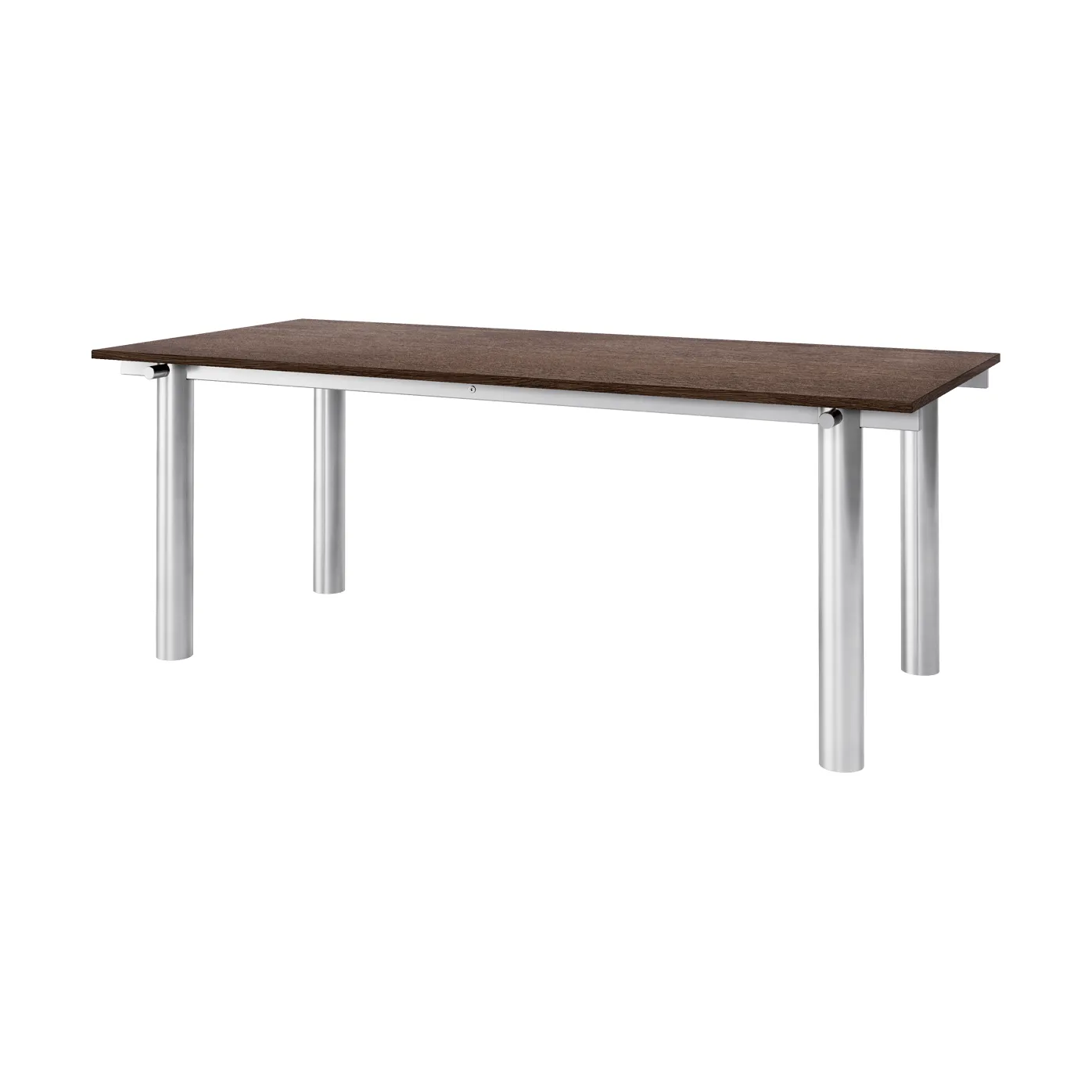 Atura dining table, Brushed stainless steel-dark stained oak, 90x200 cm Ferm Living