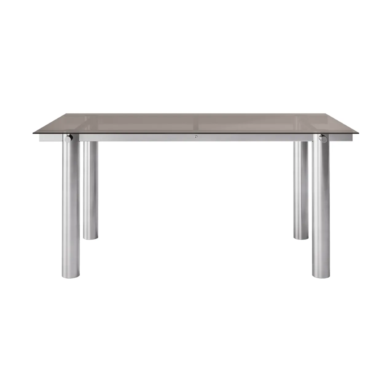Atura dining table, Brushed stainless steel-dark tinted glass, 90x160 cm Ferm Living