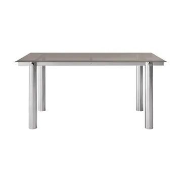 Atura dining table - Brushed stainless steel-dark tinted glass, 90x160 cm - Ferm Living