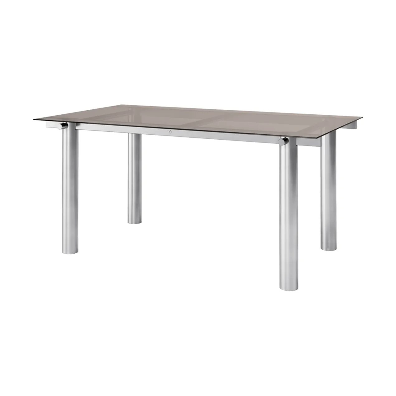 Atura dining table, Brushed stainless steel-dark tinted glass, 90x160 cm Ferm Living